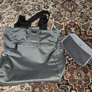 Tumi Gray Nylon Business Carryall and Pouch Set